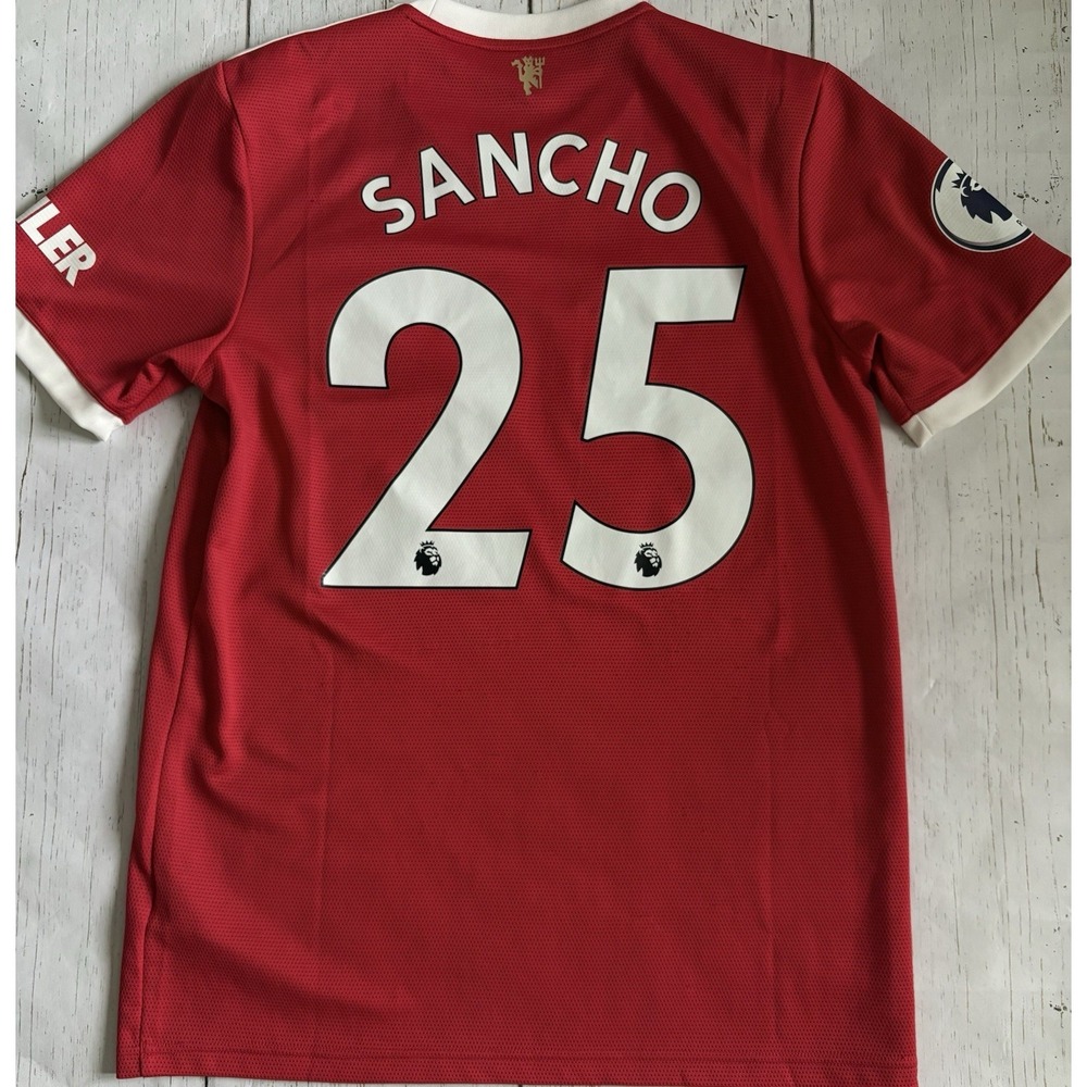 Adidas Manchester United Home Jersey Size Medium Adult Mens Jadon Sancho Player - Picture 4 of 8